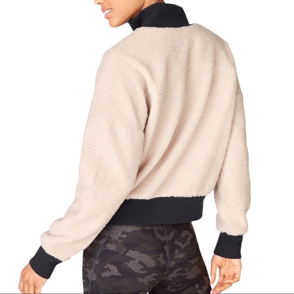 Fabletics Dream Polar Fleece Pullover Cream Size Large Quarter Zip Sherpa - Picture 3 of 10